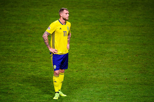 John Guidetti of Sweden looks dejected