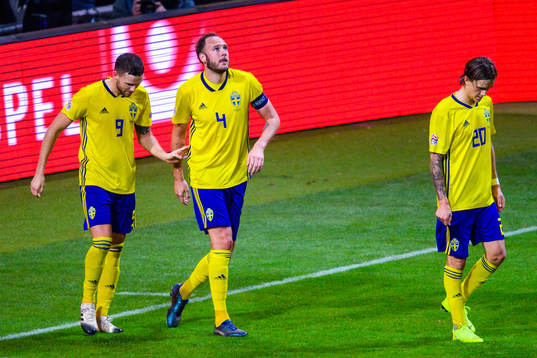 Marcus Berg , Andreas Granqvist and Kristoffer Olsson of