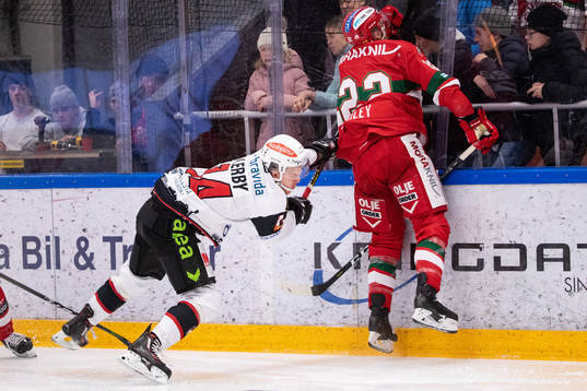 Malmö Redhawks Carl-Johan Lerby och Moras Matt Bailey