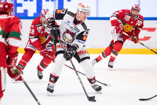 Malmö Redhawks Fredrik Händemark och Moras Oskar Svanlund