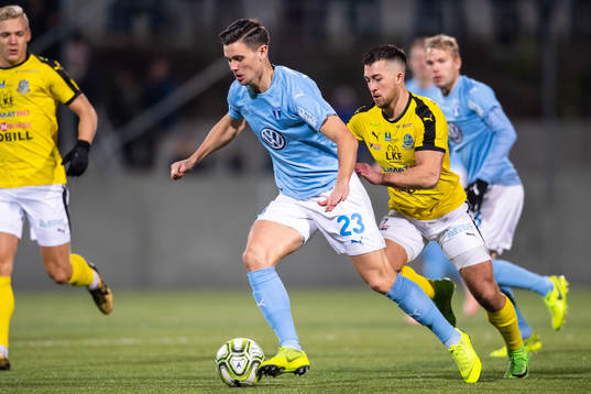 Malmö FFs Marcus Antonsson och Lunds Gustav Hillstedt