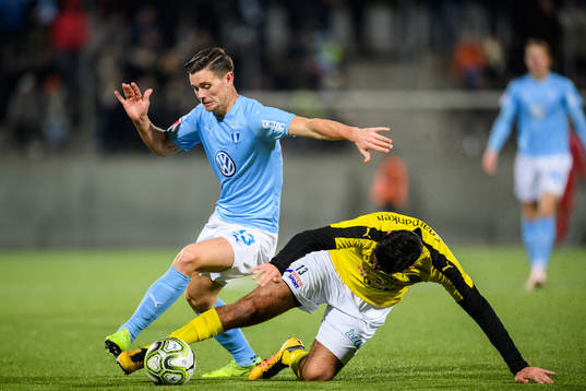 Malmö FFs Marcus Antonsson och Lunds Geronimo Balint