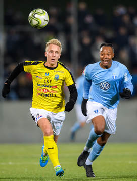 Lunds Emil Pedersen och Malmö FFs Carlos Strandberg