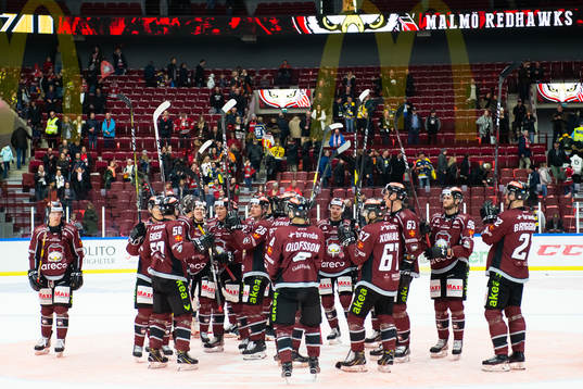 Malmö Redhawks spelare jublar
