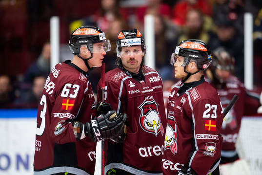 Malmö Redhawks Fredrik Händemark, Stefan Warg och