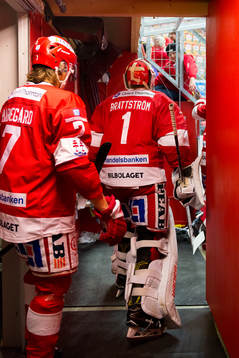 Timrås Marcus Hardegård och målvakt Victor Brattström