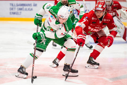 Rögles målvakt Ville Kolppanen och Timrås Marcus