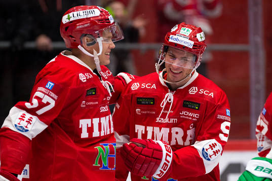 Timrås Anton Wedin och Rickard Palmberg jublar