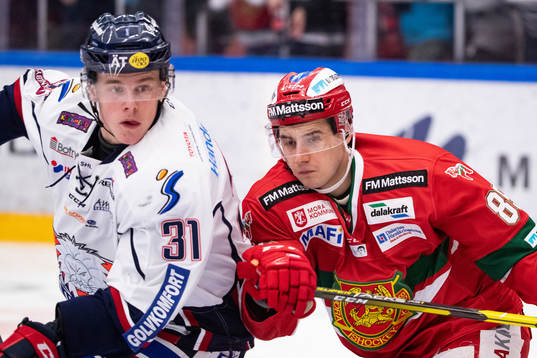Linköpings Olle Lycksell och Moras Ryan Johnston