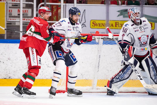 Linköpings Dan Pettersson och Moras Mathias Bromé och
