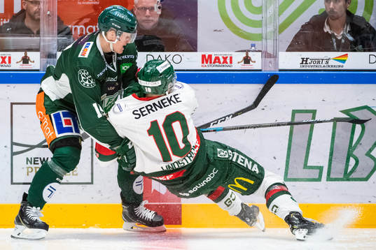 Färjestads Gustav Rydahl och Frölundas Gustav Lindström