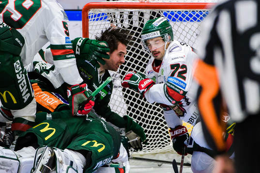 Färjestads Martin Johansson och Frölundas Patrik Carlsson