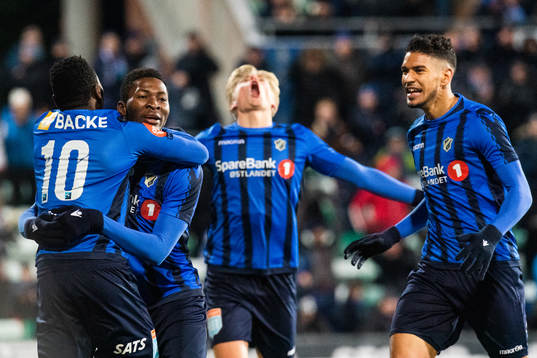 Franck Boli, Aboubakar Keita and Ohi Omoijuanfo of Stabæk