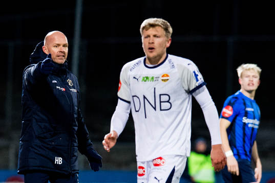 Henning Berg, head coach of Stabæk, and Jonathan Parr of