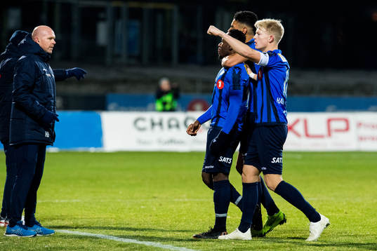 Henning Berg, head coach of Stabæk, and Franck Boli of