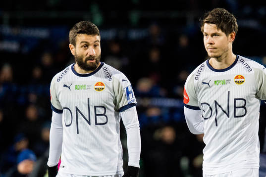 Mounir Hamoud and Lars Vilsvik of Strømsgodset