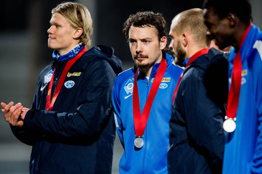 Vegard Forren of Molde with the silver medal