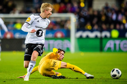 Birger Solberg Meling of Rosenborg and Håkon Evjen of