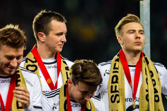Even Hovland of Rosenborg and Alexander Toft Søderlund of