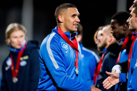 Ruben Gabrielsen of Molde with the silver medal