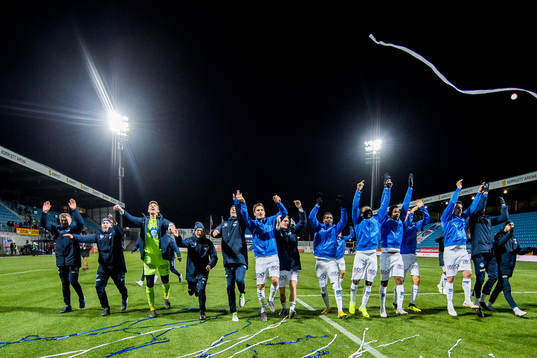Ole Gunnar Solskjær, manager of Molde, goalkeeper Andreas