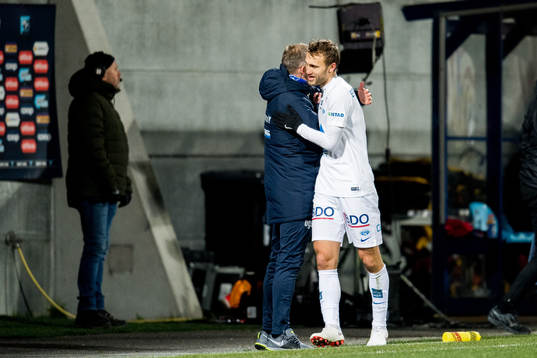 Ole Gunnar Solskjær, manager of Molde, and Magnus Eikrem