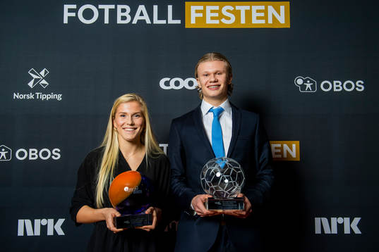 Emilie Nautnes of Arna-Bjørnar and Erling Braut Haaland of