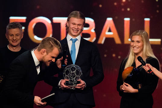 Erling Braut Haaland of Molde and Emilie Nautnes of