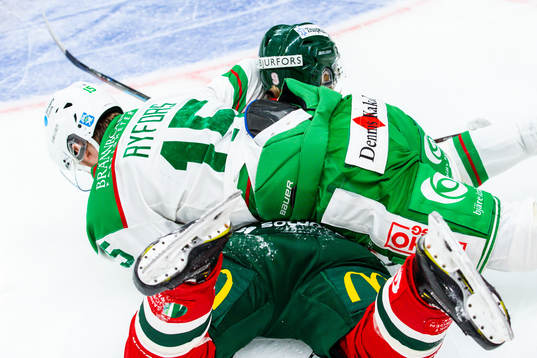 Rögles Simon Ryfors och Frölundas Tim Söderlund