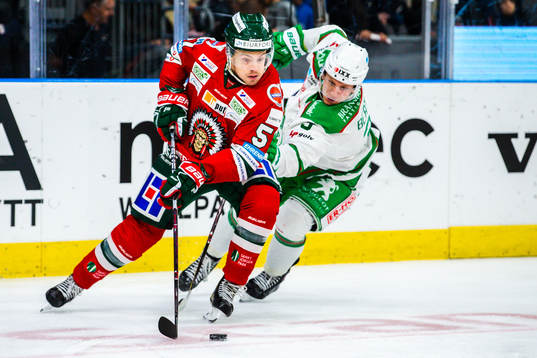 Frölundas Mats Rosseli Olsen och Rögles Daniel Bertov
