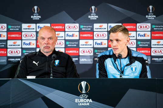 Head Coach Uwe Rösler and Sören Rieks of Malmö FF