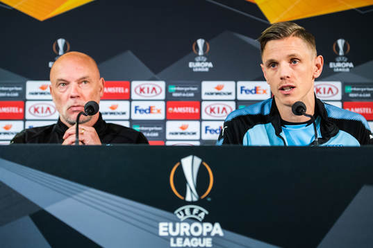 Head Coach Uwe Rösler and Sören Rieks of Malmö FF
