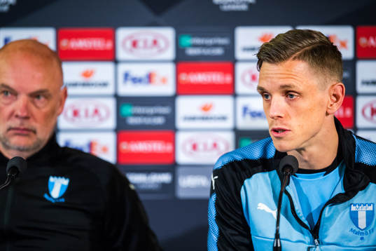 Head Coach Uwe Rösler and Sören Rieks of Malmö FF