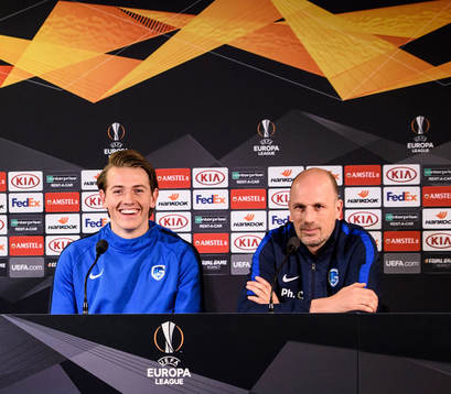Sander Berge and Philippe Clement, head coach of Genk