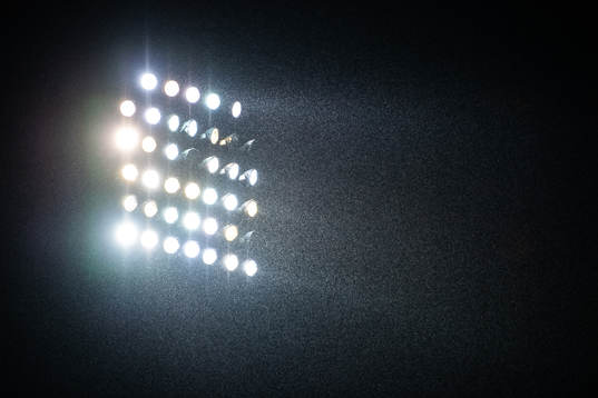 Rain in front of the floodlights