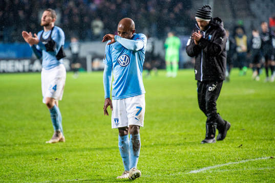 Fouad Bachirou of Malmö FF looks dejected