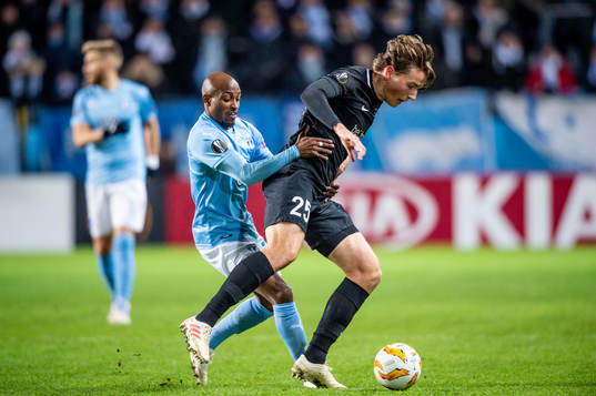 Fouad Bachirou of Malmö FF and Sander Berge of Genk