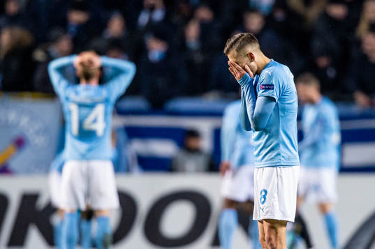 Arnór Ingvi Traustason of Malmö FF looks dejected
