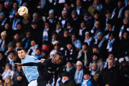 Behrang Safari of Malmö FF and Mbwana Samatta of Genk