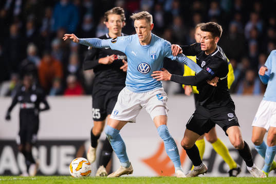 Sören Rieks of Malmö FF and Joakim Maehle of Genk
