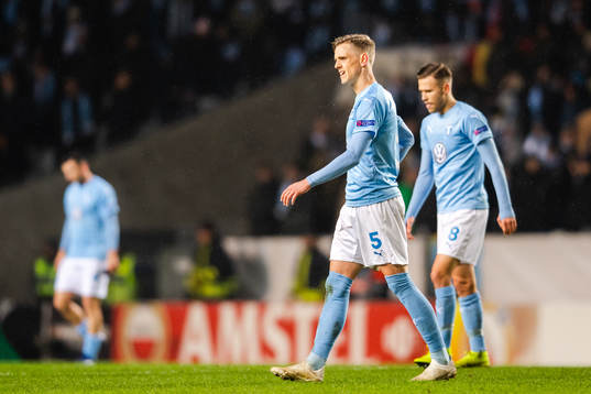 Sören Rieks of Malmö FF looks dejcted