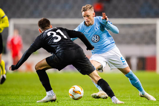Sören Rieks of Malmö FF and Joakim Maehle of Genk