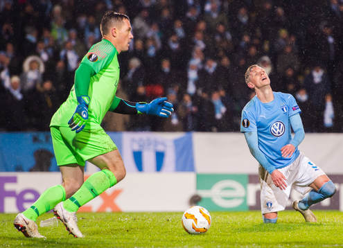 Sören Rieks of Malmö FF looks dejected