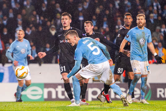 Sören Rieks of Malmö FF with a scoring