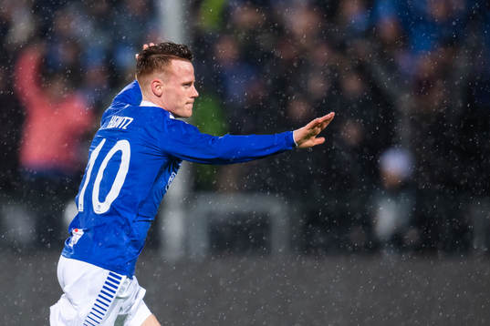 Tobias Heintz of Sarpsborg 08 celebrates