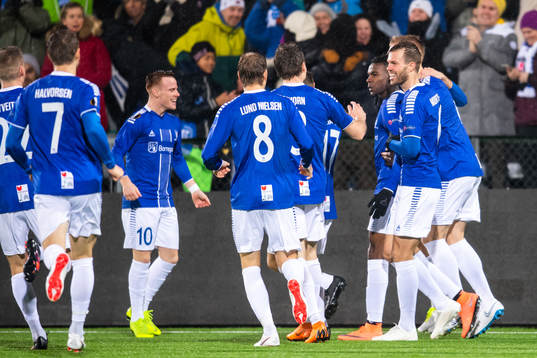 Rashad Muhammed of Sarpsborg 08 celebrates