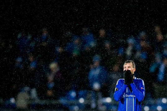 Patrick Mortensen of Sarpsborg 08 looks dejected