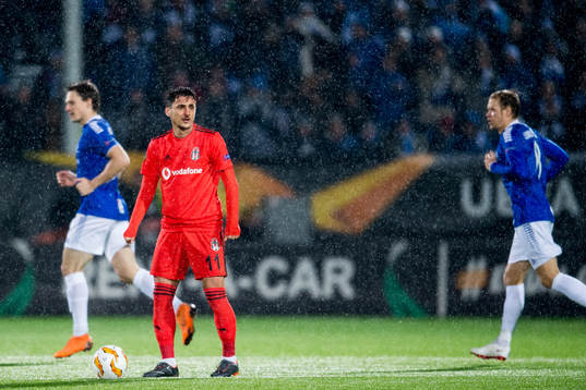 Mustafa Pektemek of Besiktas looks dejected