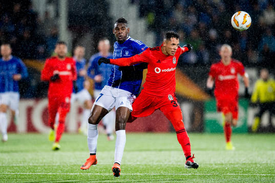 Rashad Muhammed of Sarpsborg 08 and Adriano Correia of