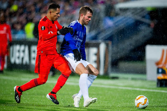 Adriano Correia of Besiktas and Patrick Mortensen of